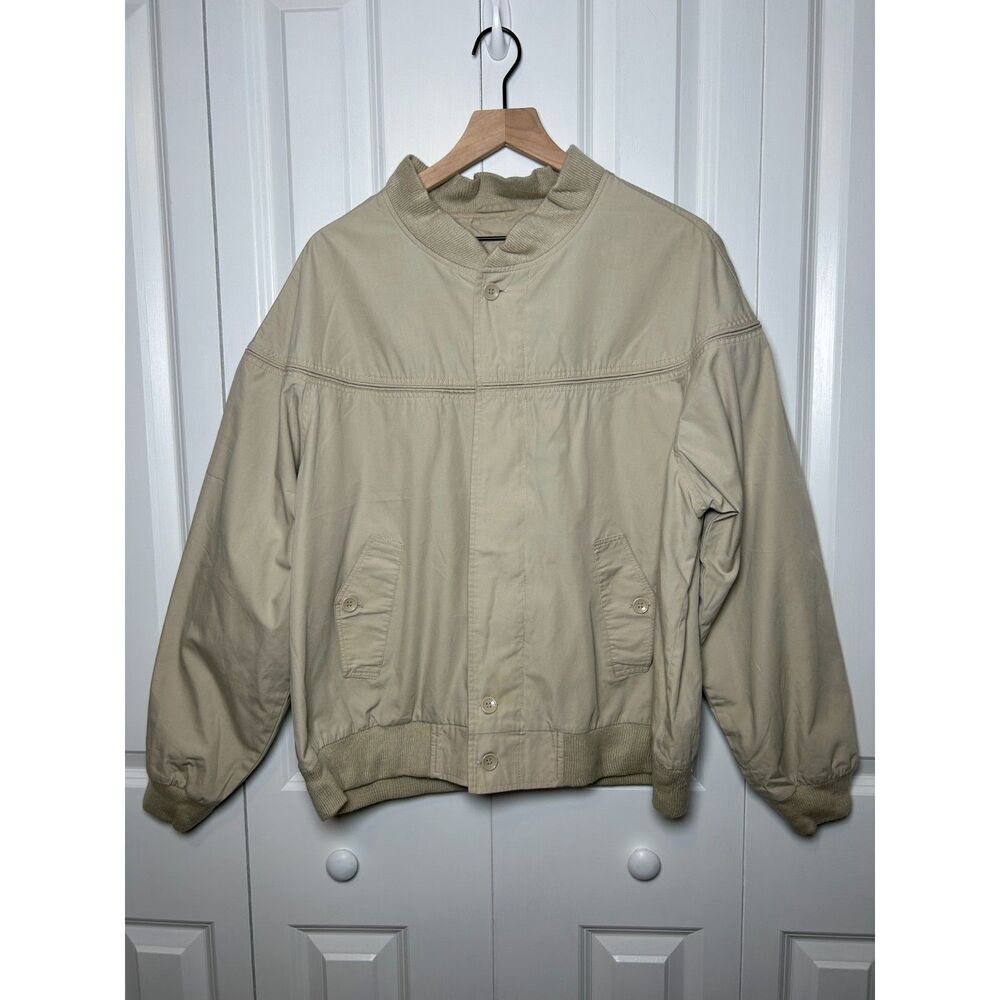 Vintage Honeywell & Todd Men's Size Large Beige Harrington Bomber Jacket